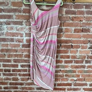 Asymmetrical striped dress